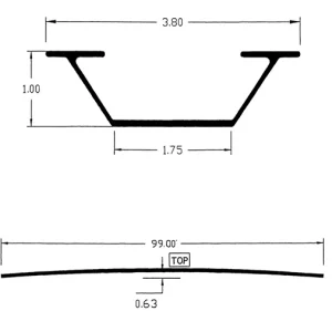 ROOF BOW ALUM ANTI-SNAG 99″