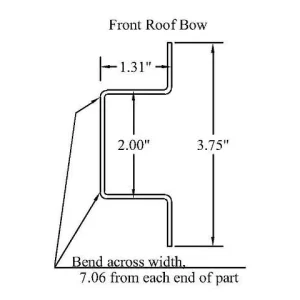 ROOF BOW, FRONT HAT 96″ WIDE GALV 14GAX6