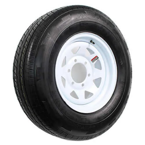 ST22575R15 6 Lug White Spoke Trailer Wheel