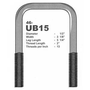 Stainless 1/2″ Steel U-Bolts 3-1/8″ X 5-1/4″ Square