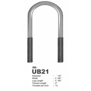 Stainless Steel 1/2″ U-Bolts 2-3/8″ X 5-3/8″ Round