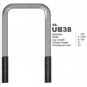 Stainless Steel 1/2″ U-Bolts 3-1/16″ X 6-1/4″ Square