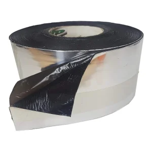 TAPE, ALUMINUM FOIL/BLACK TAR, 4″ x 50′