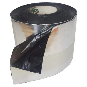 TAPE, ALUMINUM FOIL/BLACK TAR, 6″ x 50′