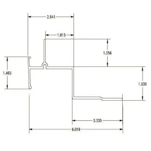 TOP RAIL, “GVSD”,325″ LONG (27′)