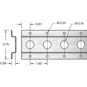 TRACK, SERIES “F” – GALVANIZED, 10′ LONG