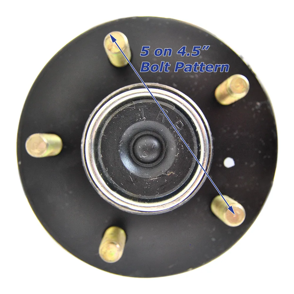 Trailer Axle Painted Steel with 5 Lug Hubs 3,500lb, 89 in Hub Face – 74 in Spring Center