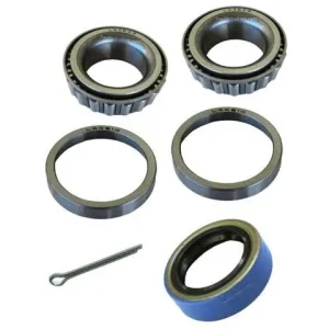 Trailer Bearing Kit, 1 1/16″ Straight Axle Spindle, L44649 Inner/Outer Bearings, 44610 in/out race