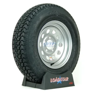 Trailer Tire ST205/75D14 Bias on Silver Modular Wheel 5 Lug by Loadstar