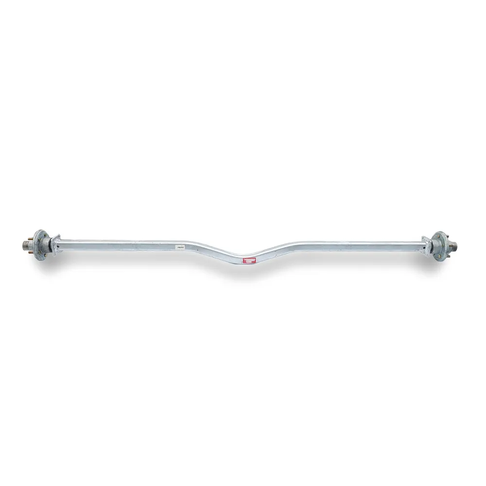 V-Bend Galvanized Boat Trailer Axle 85.5 inch Hub Face 3,750lb Capacity with Pre-Installed Idler Hubs