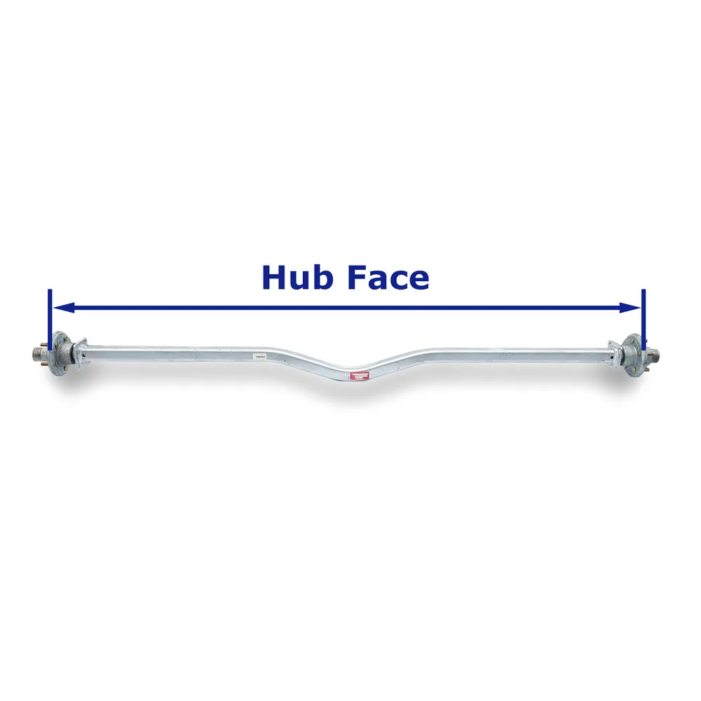V-Bend Galvanized Boat Trailer Axle 85.5 inch Hub Face 3,750lb Capacity with Pre-Installed Idler Hubs
