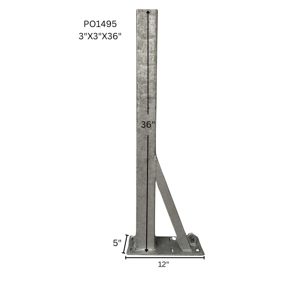 WINCH POST STRAIGHT 36 IN 6 HOLE BASE PO1495