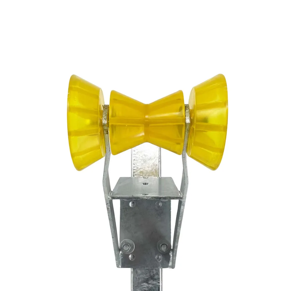 Winch Seat with Yellow PVC Roller and Bells for 2″ or 3″ Wide Boat Trailer Winch Stand