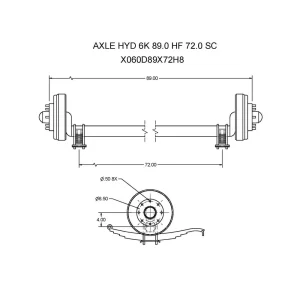 X060D89X72H8 – Hydraulic Axle 6K 89.0 HF 72.0 SC