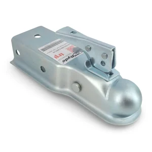 Zinc-Plated Lever Lock Trailer Coupler for 2 inch Tow Ball and 3 inch Wide Trailer Frame 3,500lb Capacity